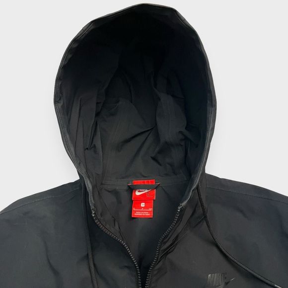 Nike Cargo Parka Small Black Waterproof Long Hooded Rain Jacket Cinch Waist - Picture 9 of 15